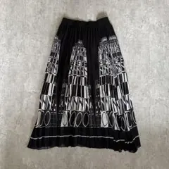 【みあ様まとめ割】マキシ丈 プリーツスカート モノトーン ➕紫ブラウス