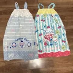 マザーガーデン　80㎝丈　水泳ラップタオル　ワンピース　うさもも　ロゼットベア