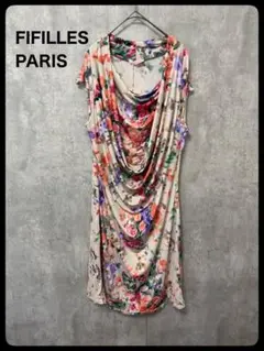 # 未使用　タグ付き　FIFILLES PARIS 膝丈ワンピース　花柄