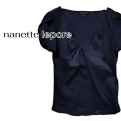 【極美品】nanette lepore ギャザートップス ネイビー Sのサムネイル
