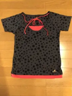 kissmark ドット柄 半袖Tシャツ グレー/ピンクのサムネイル