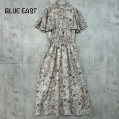 BLUE EAST 花柄 トワルドジュイ フレアケープスリーブ ワンピース .
