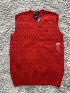 Polo by Ralph Lauren Vネック ベスト L 赤 新品未使用