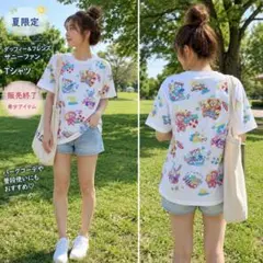 東京ディズニーシー ダッフィー＆フレンズ 総柄 Tシャツ M 夏限定 販売終了のサムネイル