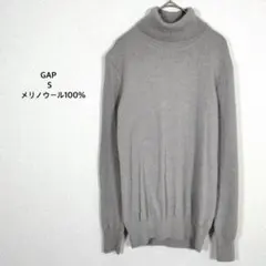 GAP ギャップ◉タートルネックニット セーター グレー メリノウール100％