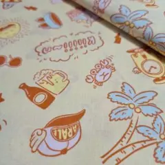 ✿<希少>【Drスランプアラレちゃん】<シーチング> 生地 布 はぎれ [薄黄]