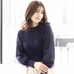 美品⭐︎OFUON ネイビーニットサイズ38