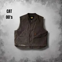 CAT 裏ボアワークベスト y2kヴィンテージ ダックジャケット 短丈ブルゾン