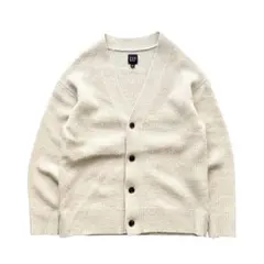 GAP ギャップ カーディガン S 生成り リブ編みニット