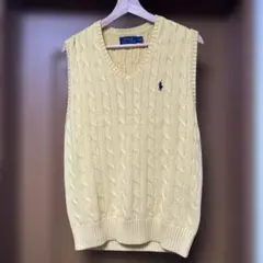 Polo Ralph Lauren ケーブルニット ベスト イエロー Mのサムネイル