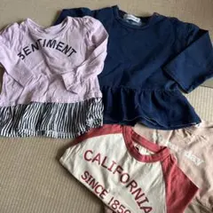 女の子向け　長袖Tシャツ　セット売り　4点　90から100サイズ