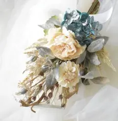 秋冬婚☆シャイニーモダンなウェディングブーケ☆和装☆ピオニーダリア☆造花☆前撮り