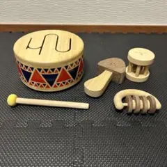 木製おもちゃ ドラムと楽器セット