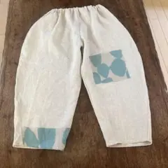 ミナペルホネン 新作もんぺ　イージーパンツ　ハンドメイド　リネン 100 ミナペルホネン 新作もんぺ イージーパンツ ハンドメイド リネン 100