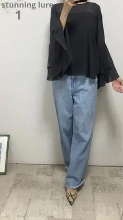 スタンニングルアー　stunninglure ドルマンシフォンブラウス1 グレーのサムネイル