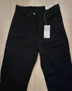 新品タグ付き 無印良品 バギーパンツ ブラック デニム W26×L30