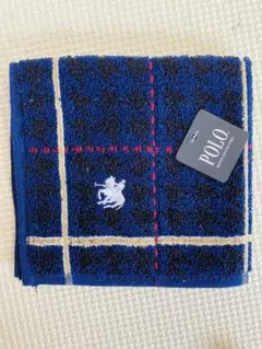新品　★ Polo Ralph Lauren ネイビー チェック タオルハンカチ