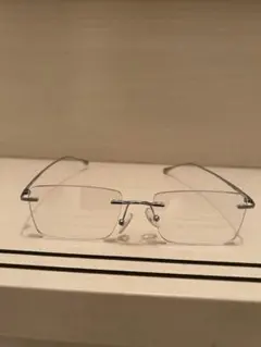 メタルフレーム 長方形サングラス クリアレンズ