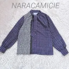 タグ付き未使用NARACAMICIE サンフラワー半袖ボウタイブラウス 3L 