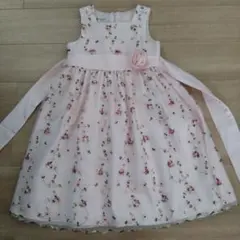 子供用花柄刺繍ピンクドレス
