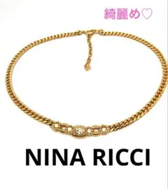 綺麗め NINA RICCI ニナリッチ ネックレス ゴールド クリアストーン