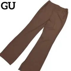 GU ブラウン ストライプ カジュアルパンツ S