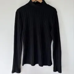 SHEIN リブタートルネックセーター ブラック