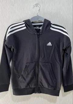 adidas フルジップパーカー　スエットジャージ　130 ブラック