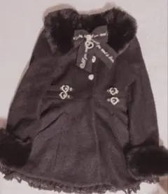 LIZLISA ビジューリボンミニ丈Aラインコート 訳あり