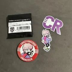 Crazy Raccoon缶バッチ+メンバーステッカーふらんしすこセット