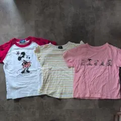 ミニーマウス Tシャツ入り 110cm女子Tシャツセット 3枚