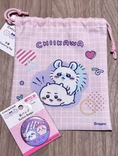 ちいかわ 巾着 缶バッジ ダイソー モモンガ 古本屋 カニちゃん