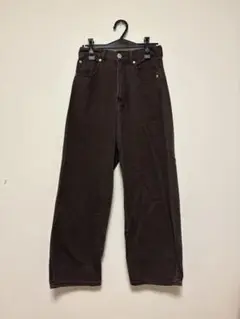 SENSE OF PLACEブラウン ワイドレッグデニムパンツ