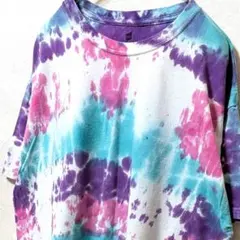ヘインズ 総柄 Tシャツ タイダイ L 古着オールド