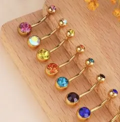 ボディピアス へそピアス 14G ゴールドカラー