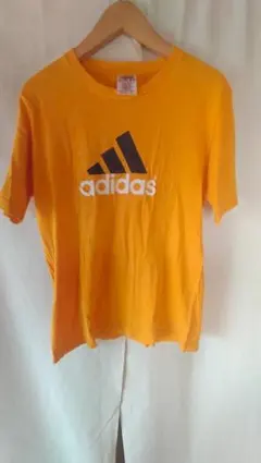 ビンテージ90年代adidasプリントTシャツMADE IN USA黄色L