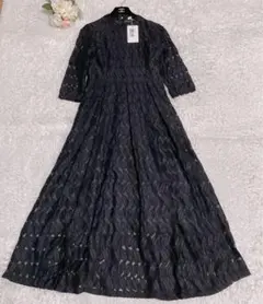 美品✨東京ソワール　マザーズドレス　ミモレ　セットアップ　11号　結婚式　黒 東京ソワール レースドッキングマザードレス ネイビー/L｜結婚式