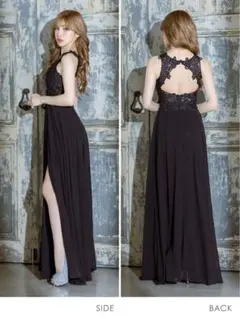 Tika ブラック レースドレス サイドスリット