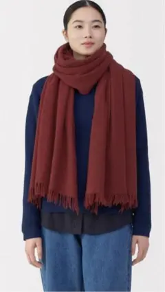 値段交渉OK 新品未使用タグ付き　無印良品　ふっくらウールマフラー　赤