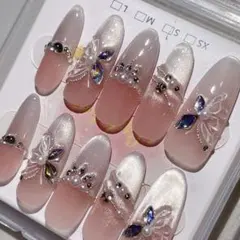 現品 ネイルチップ フレンチガーリー 量産型 ワンホン ちゅるんマグネットピンク