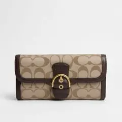 COACH シグネチャー 長財布 ベージュ ブラウン