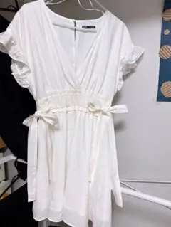 ZARA ホワイト ノースリーブブラウス S/M