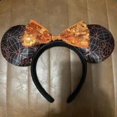 ディズニー　カチューシャ　ミニー　ハロウィン　オレンジ✖️黒