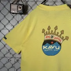 USA製 KAVU カブー Tシャツ L 黄色 ビッグロゴ アウトドアM〜Lのサムネイル