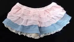 デニム風 スカパン フリル Y2K フェアリーグランジ ロリータ 姫 平成ギャル