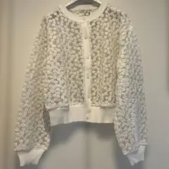 IENA イエナ 花柄レース カーディガン ホワイト