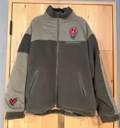 フリースジャケット グレー オリーブ