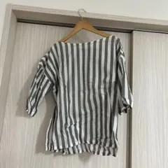 Lierre ストライプ 五分袖シャツ