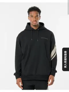 【新品・未使用】クロノス CRONOS フーディパーカー ブラック×ベージュ CRONOS レディースパーカー CRONOS クロノス パーカー Lサイズ