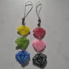 S　ダイヤ型ビーズストラップ　2点セット